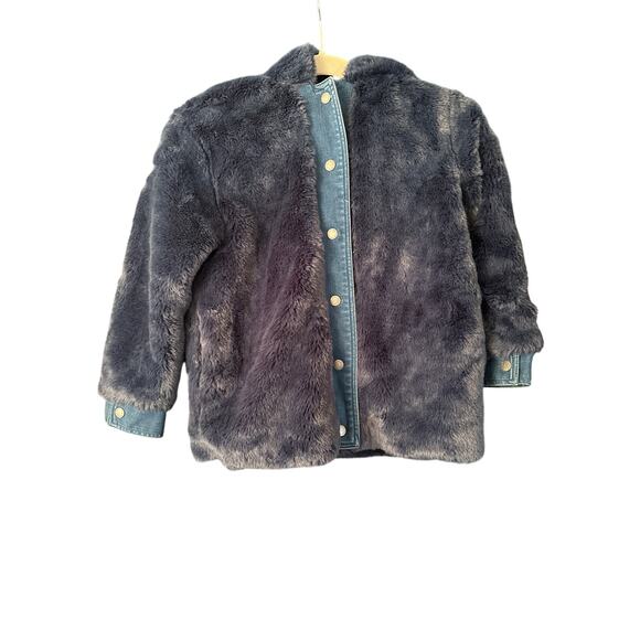 Stella McCartney Kids Faux Fur & Denim Hooded Jacket – Size 8 (130/64) - Picture 2 of 11